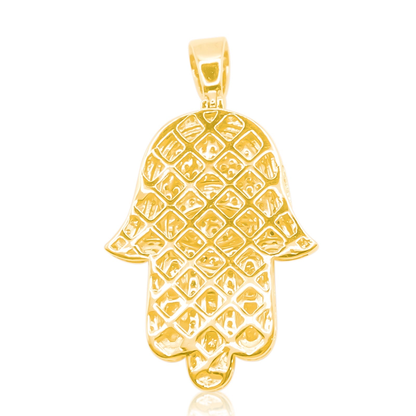 10K Gold Diamond Hamsa Pendant 1.20CT