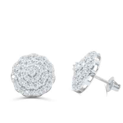 10K White Gold Diamond Earring