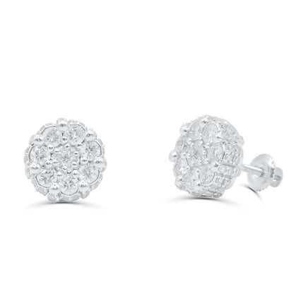 10K White Gold Diamond Earring