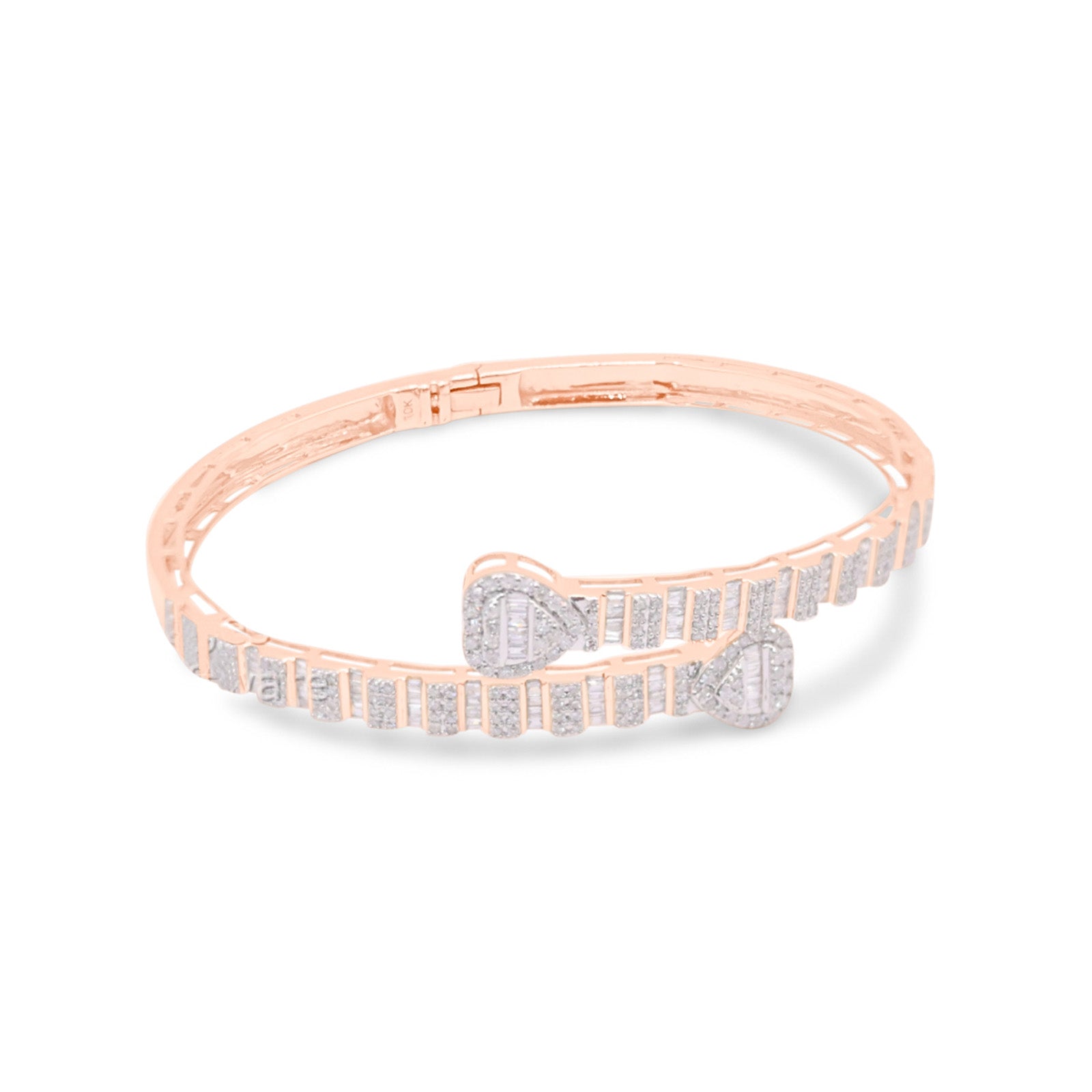 4mm 10K Baguette Gold Diamond Bangle 1.50CT