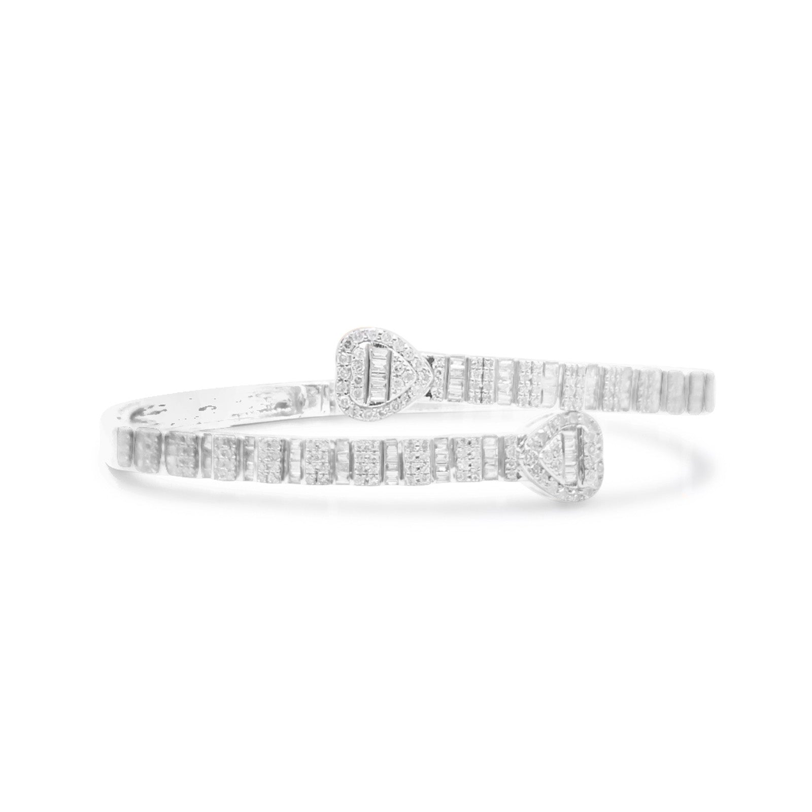 4mm 10K Baguette Gold Diamond Bangle 1.50CT