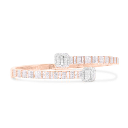 4mm 10K Baguette Gold Diamond Bangle 1.50CT
