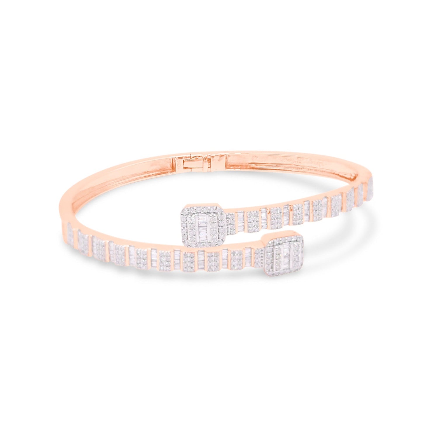 4mm 10K Baguette Gold Diamond Bangle 1.50CT