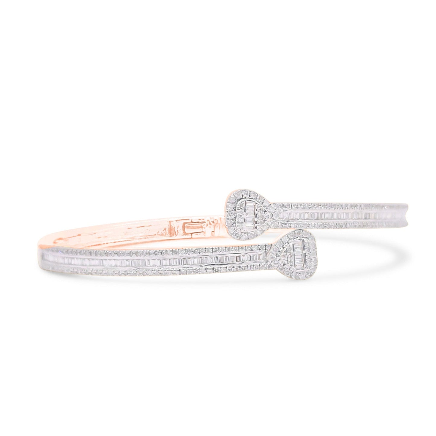 4mm 10K Baguette Gold Diamond Bangle 1.50CT