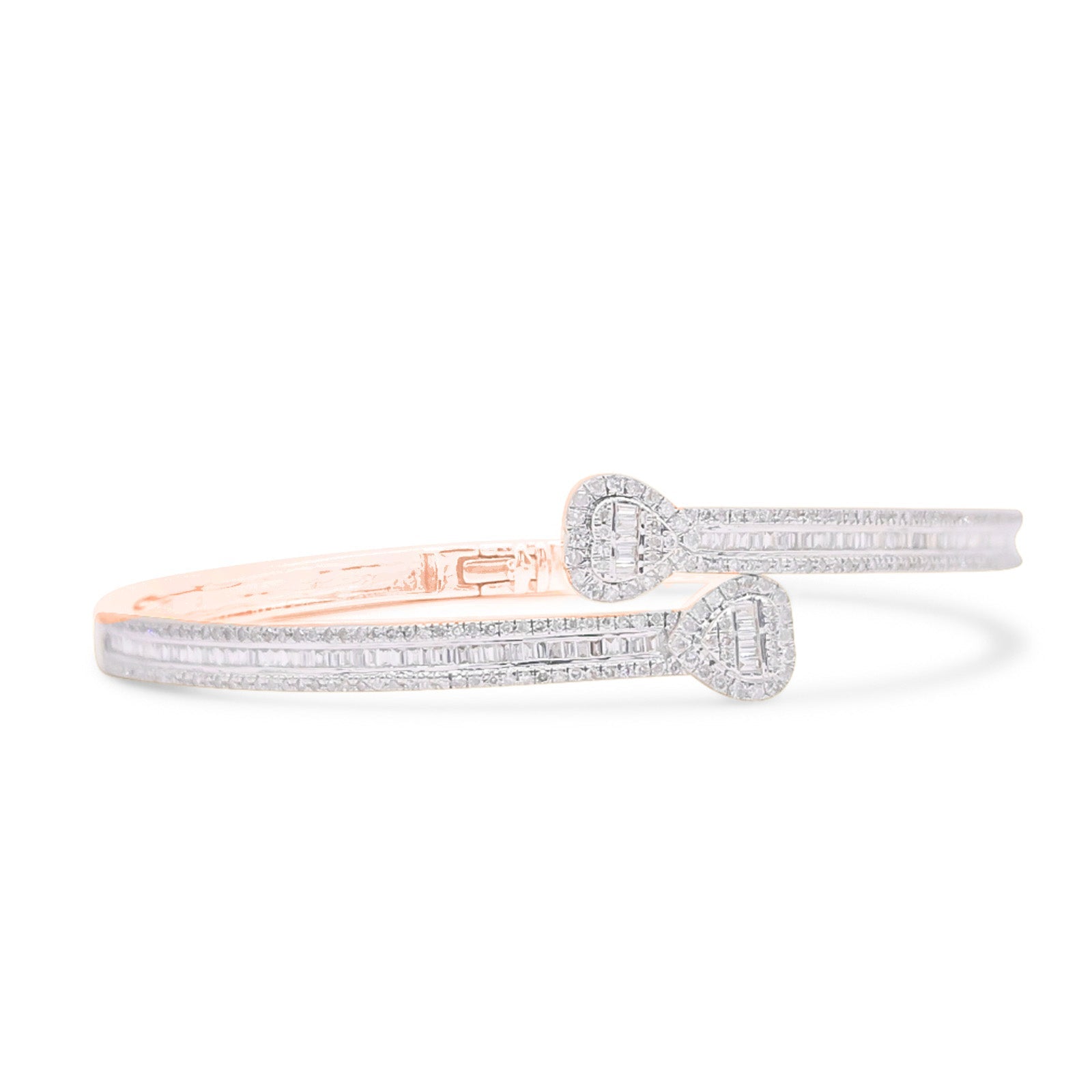 4mm 10K Baguette Gold Diamond Bangle 1.50CT