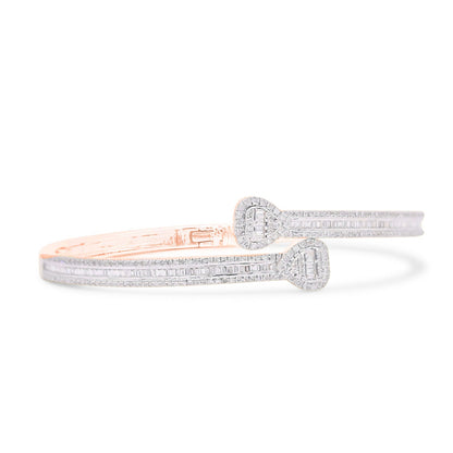 4mm 10K Baguette Gold Diamond Bangle 1.50CT