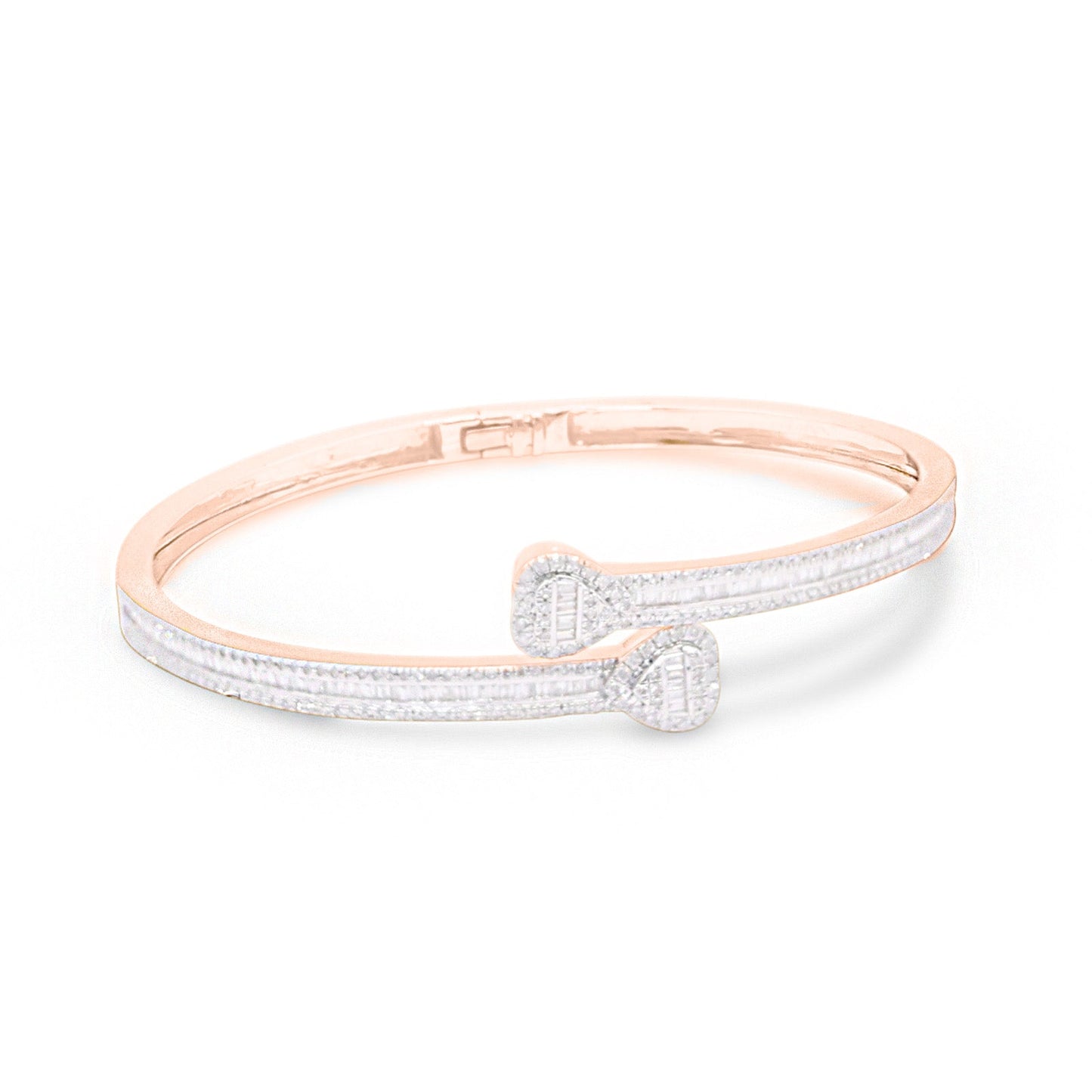 4mm 10K Baguette Gold Diamond Bangle 1.50CT