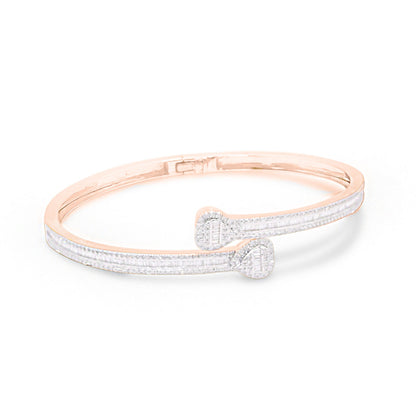 4mm 10K Baguette Gold Diamond Bangle 1.50CT