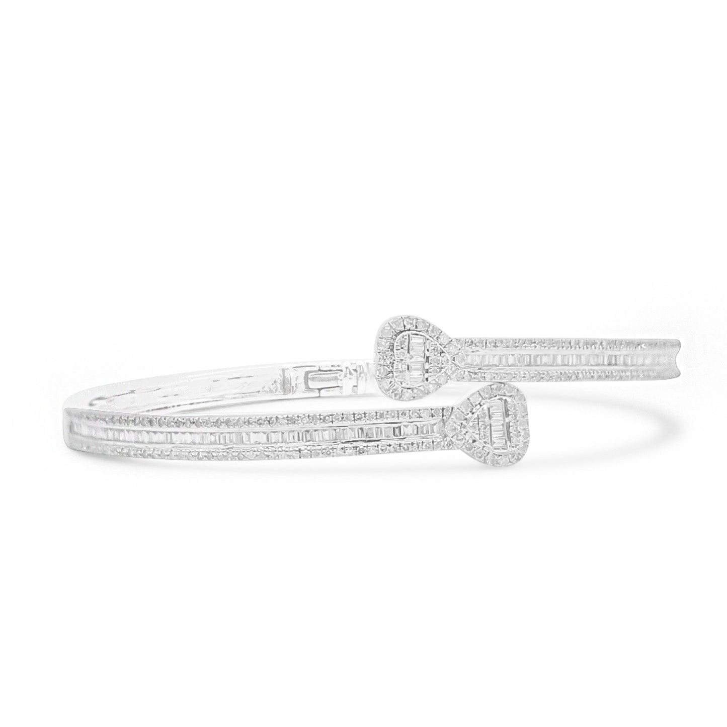 4mm 10K Baguette Gold Diamond Bangle 1.50CT