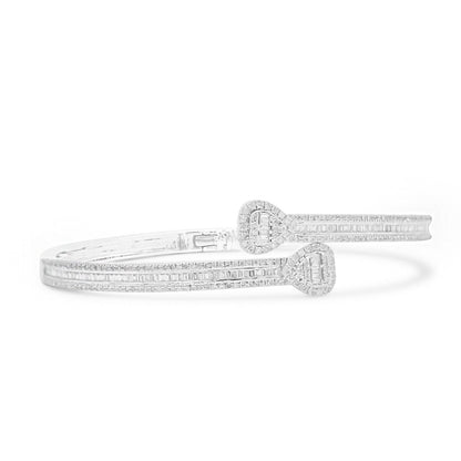 4mm 10K Baguette Gold Diamond Bangle 1.50CT