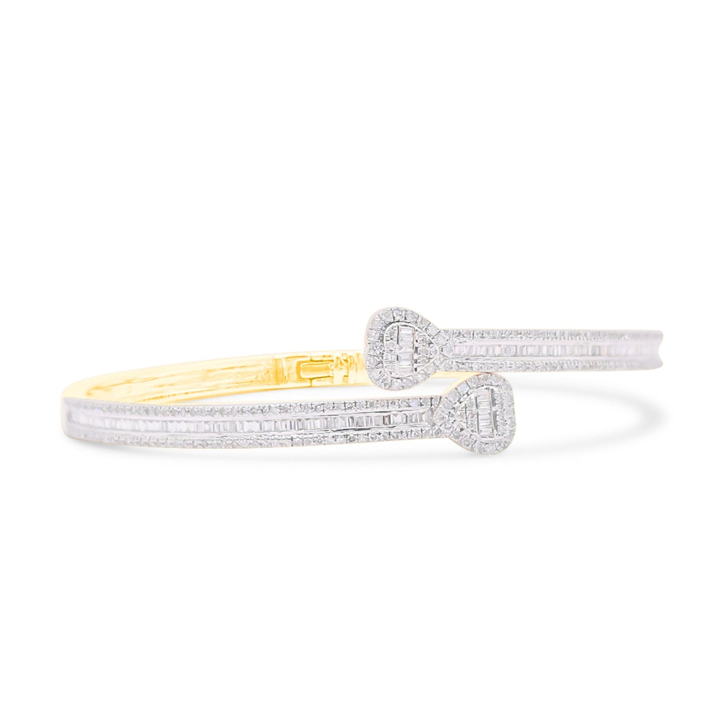 4mm 10K Baguette Gold Diamond Bangle 1.50CT