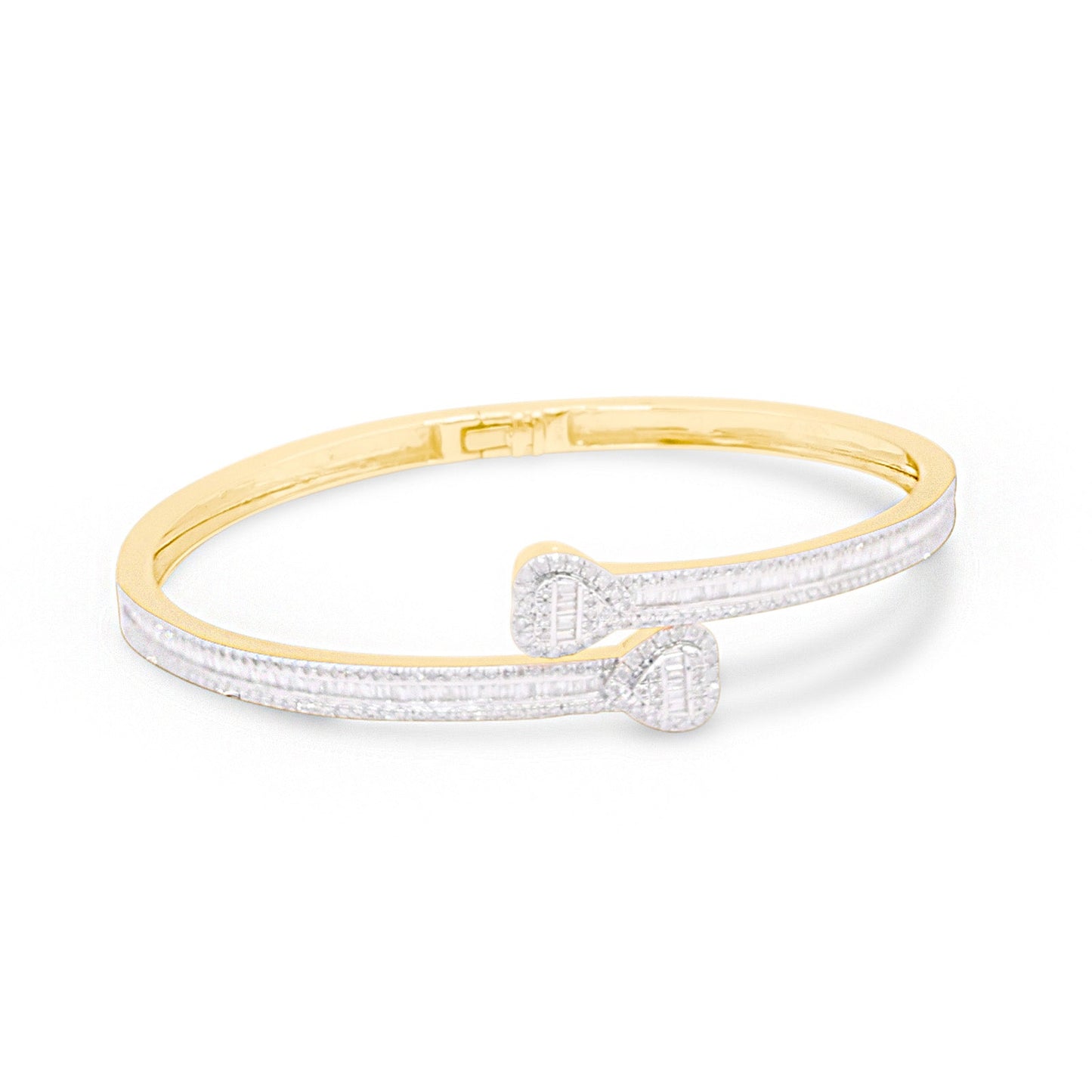 4mm 10K Baguette Gold Diamond Bangle 1.50CT