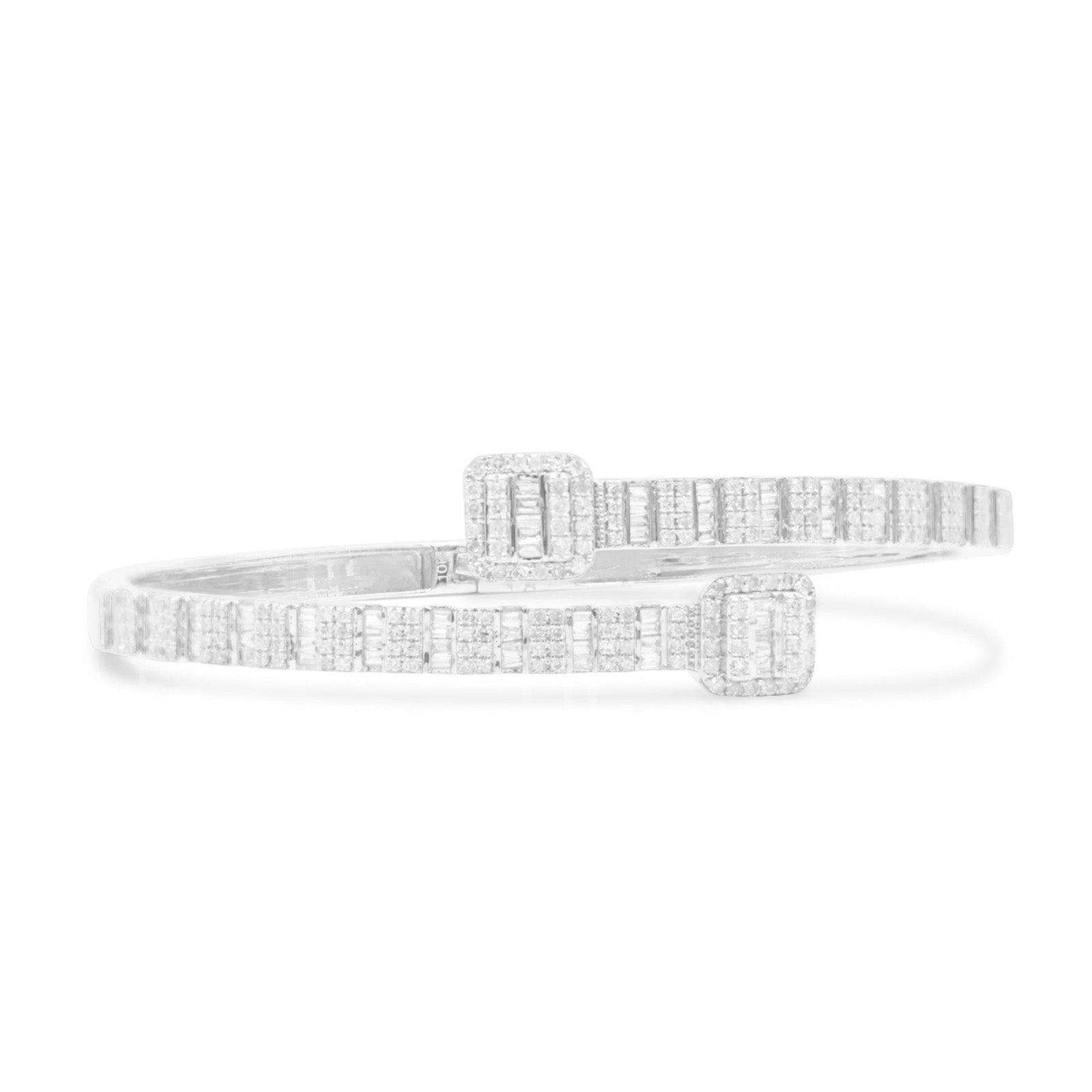 4mm 10K Baguette Gold Diamond Bangle 1.50CT