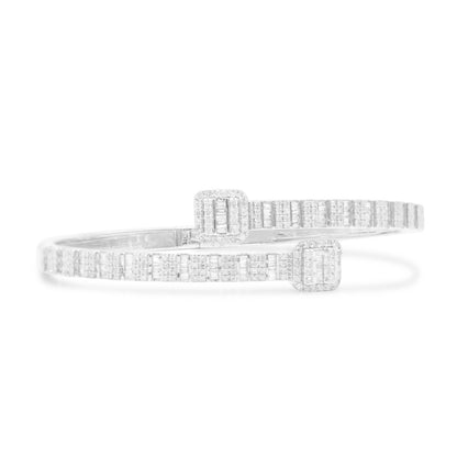 4mm 10K Baguette Gold Diamond Bangle 1.50CT