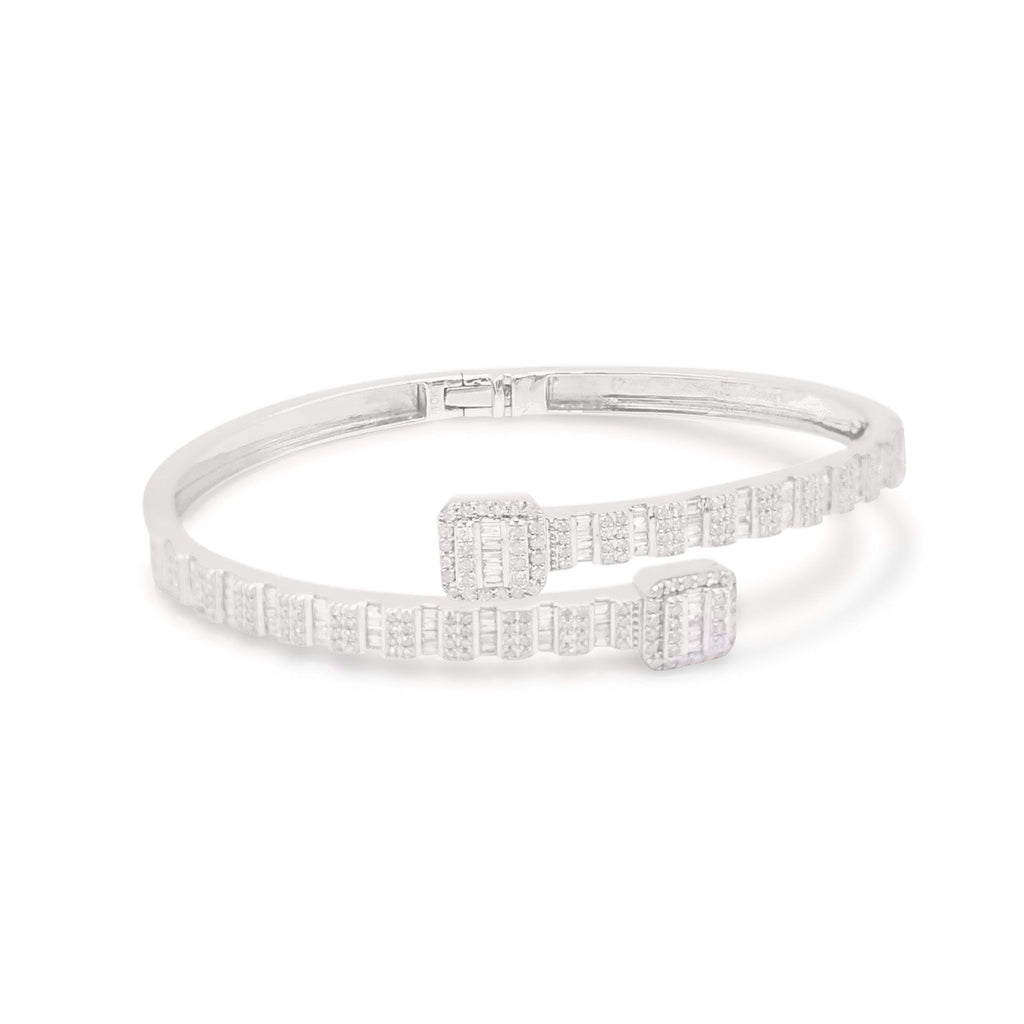 4mm 10K Baguette Gold Diamond Bangle 1.50CT