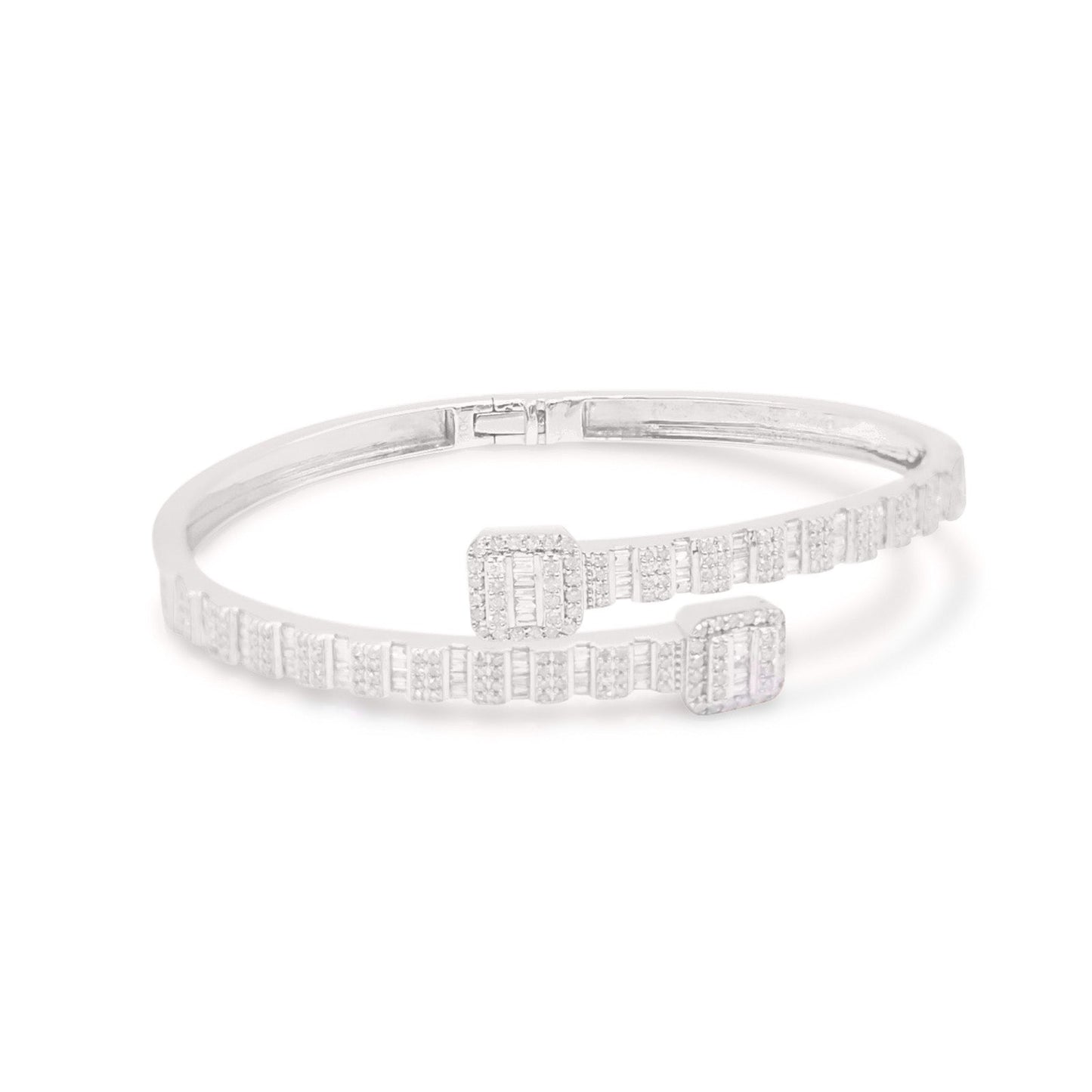 4mm 10K Baguette Gold Diamond Bangle 1.50CT
