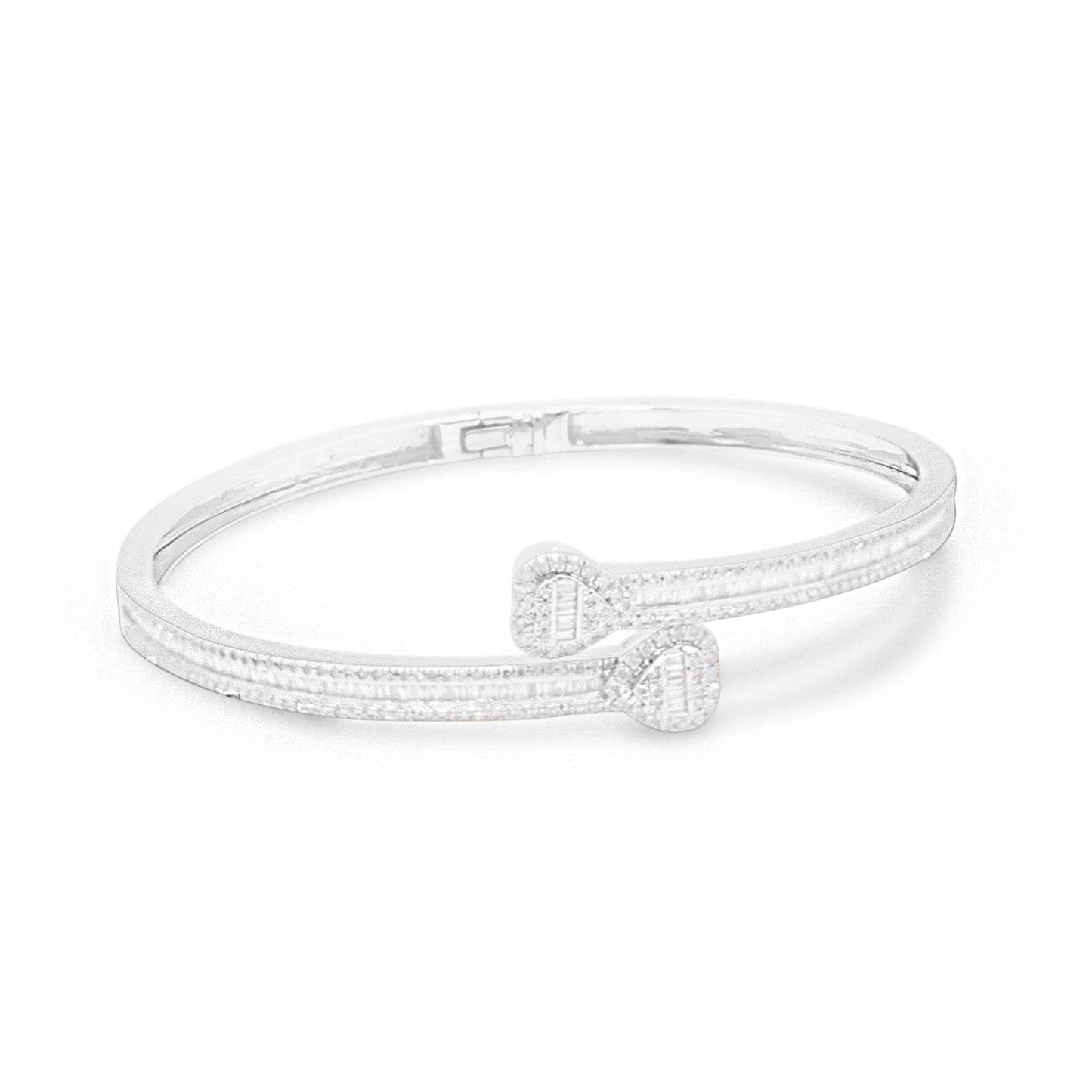 4mm 10K Baguette Gold Diamond Bangle 1.50CT