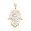 10K Gold Diamond Hamsa Pendant 1.50CT
