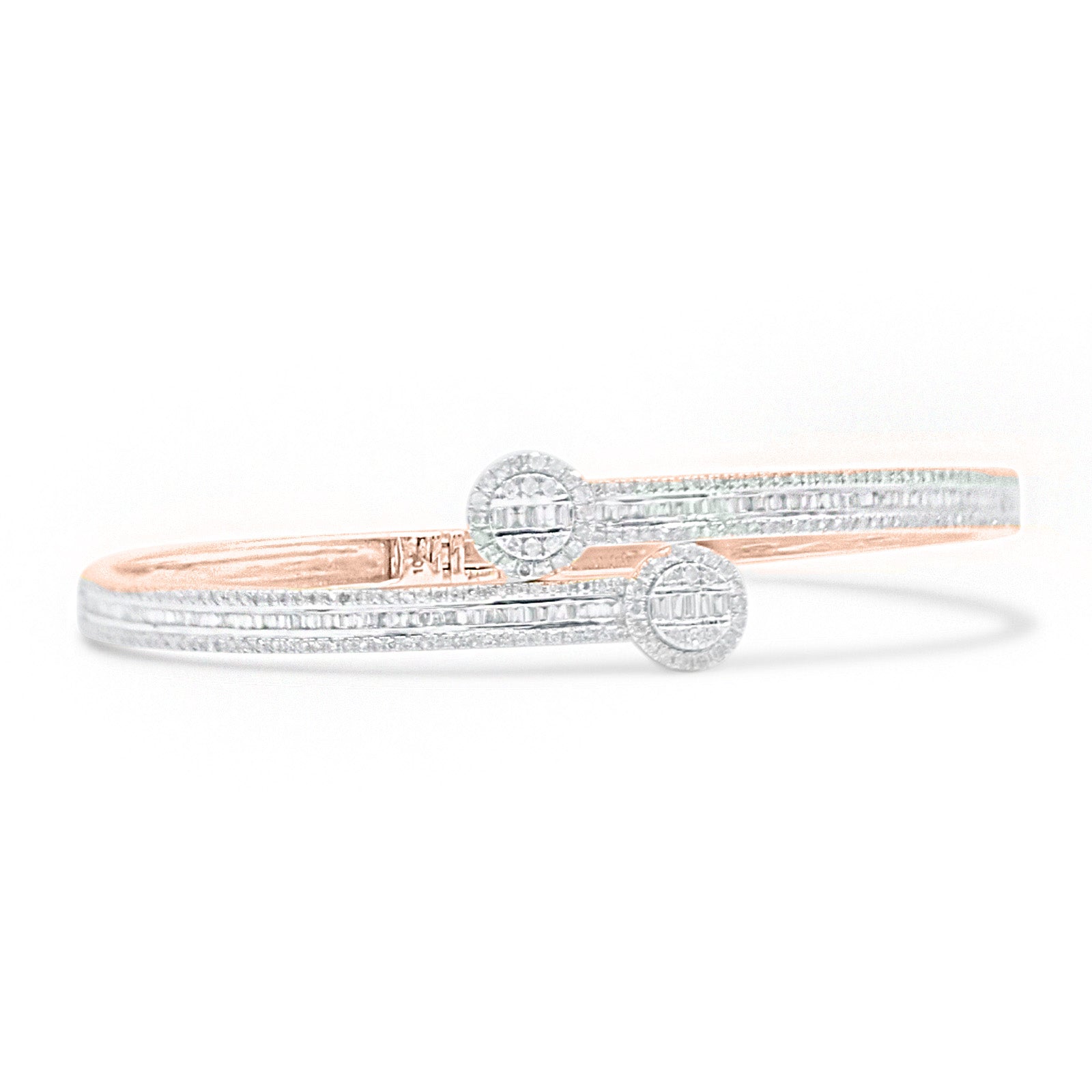 4mm 10K Baguette Gold Diamond Bangle 1.50CT