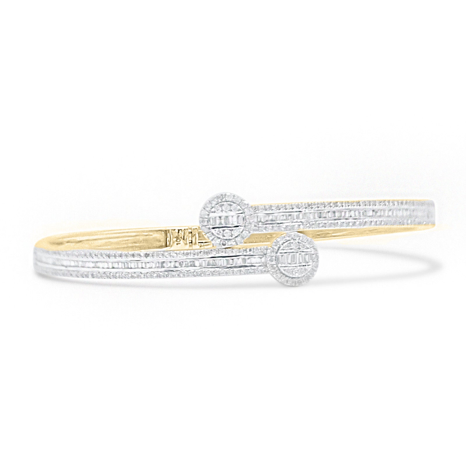 4mm 10K Baguette Gold Diamond Bangle 1.50CT