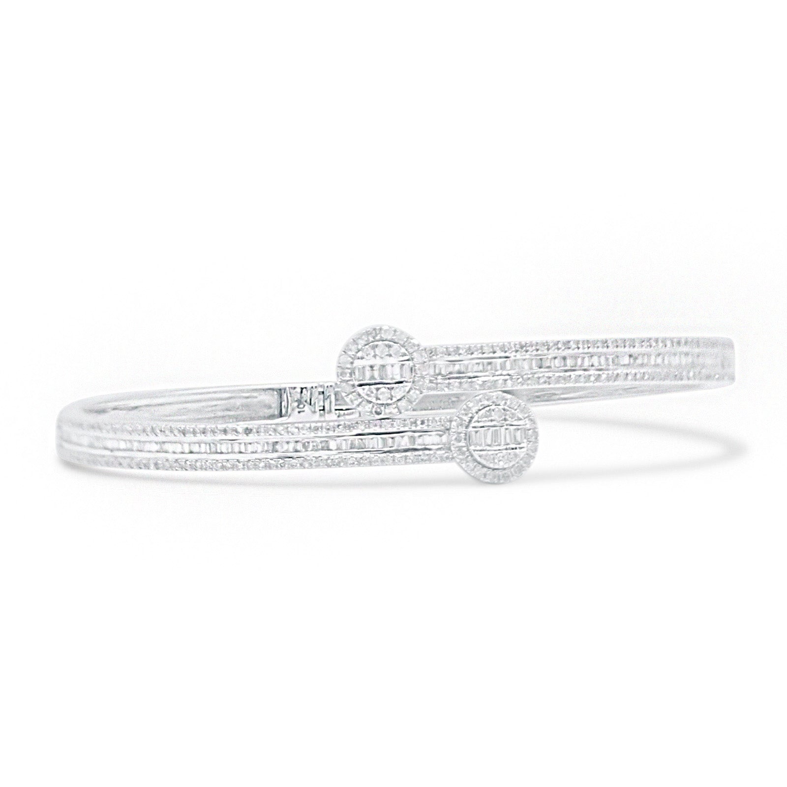 4mm 10K Baguette Gold Diamond Bangle 1.50CT