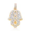 10K Gold Diamond Hamsa Pendant 1.75CT
