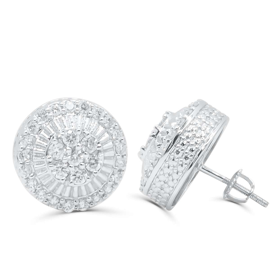 10K White Gold Diamond Earring