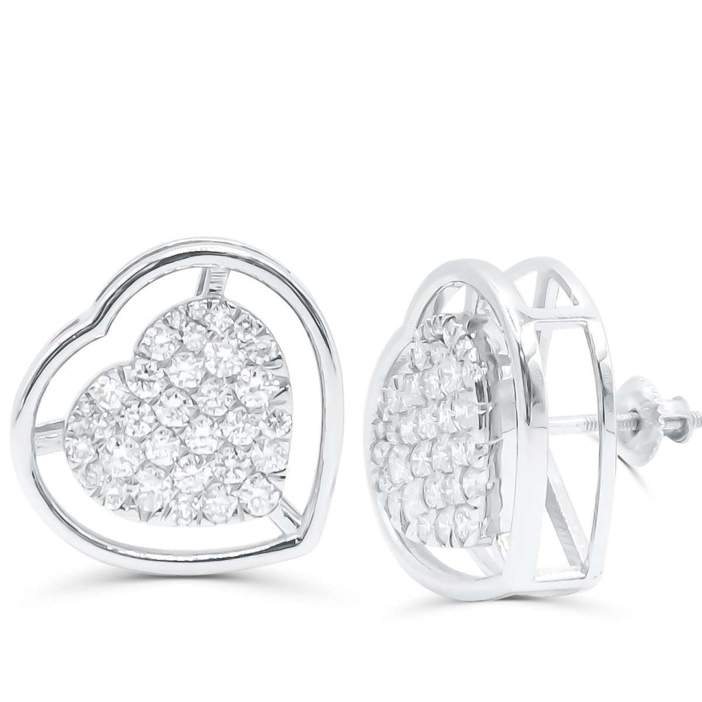 10K White Gold Diamond Earring