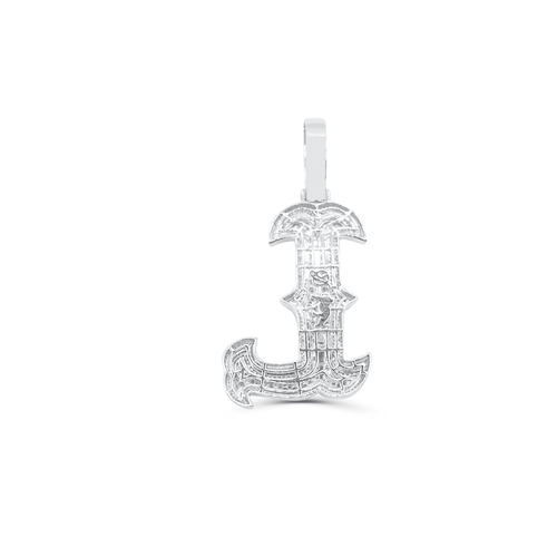 10K Gold Diamond Letter L Pendant 1.78CT