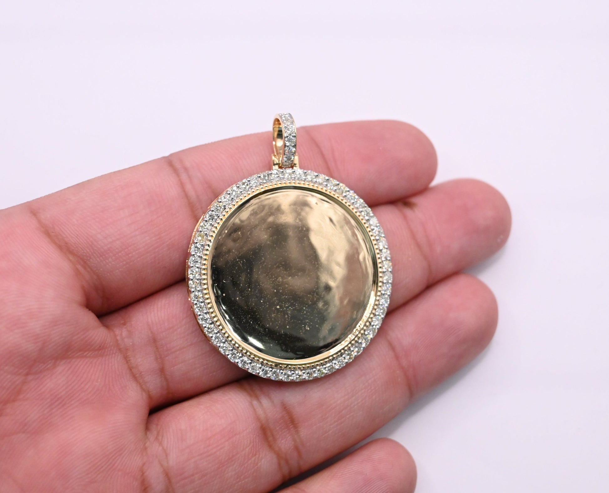 10K Gold Diamond Custom Memory Pendant 1.80CT