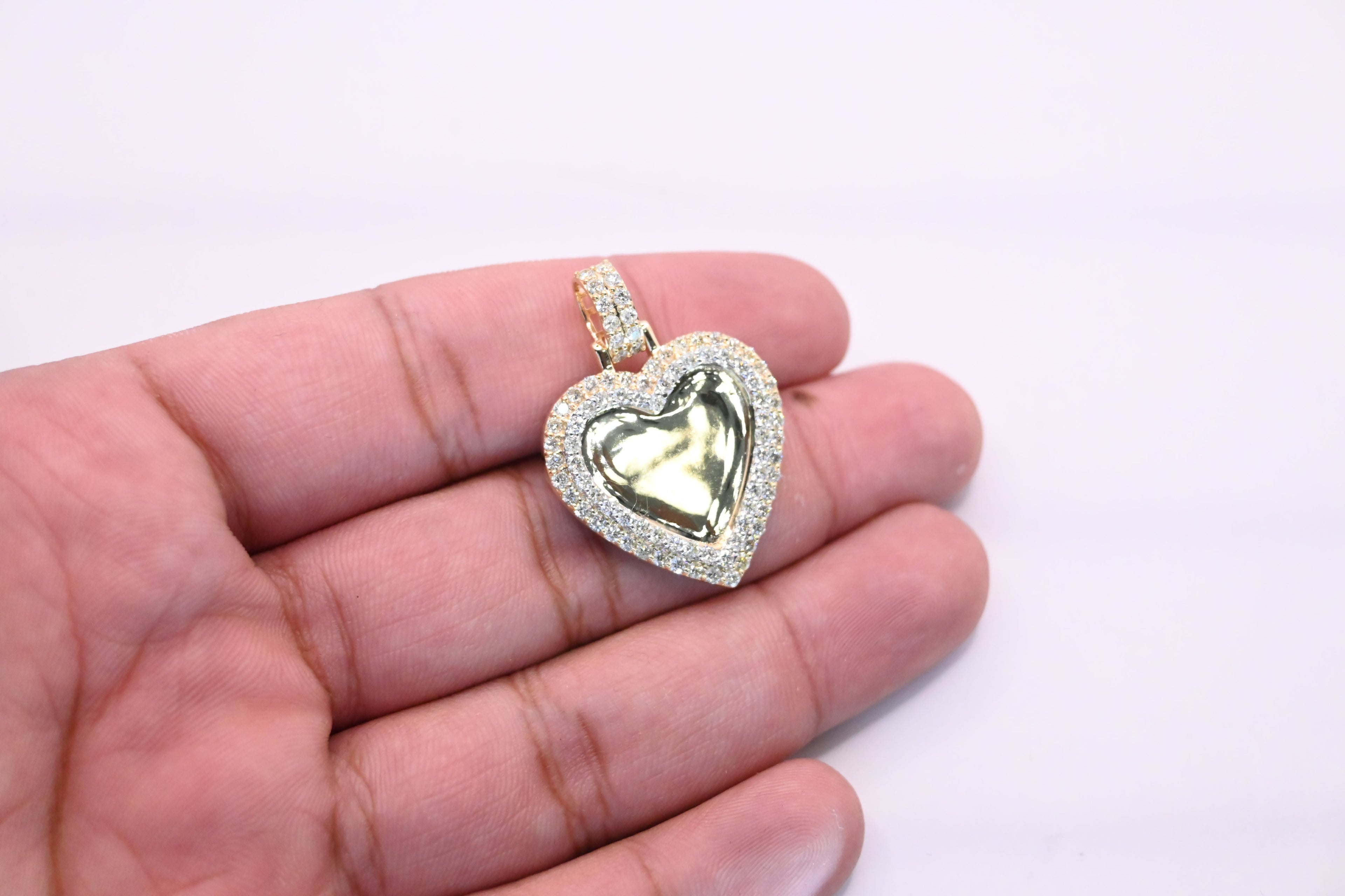 10K Gold Diamond Custom Memory Pendant 1.85CT