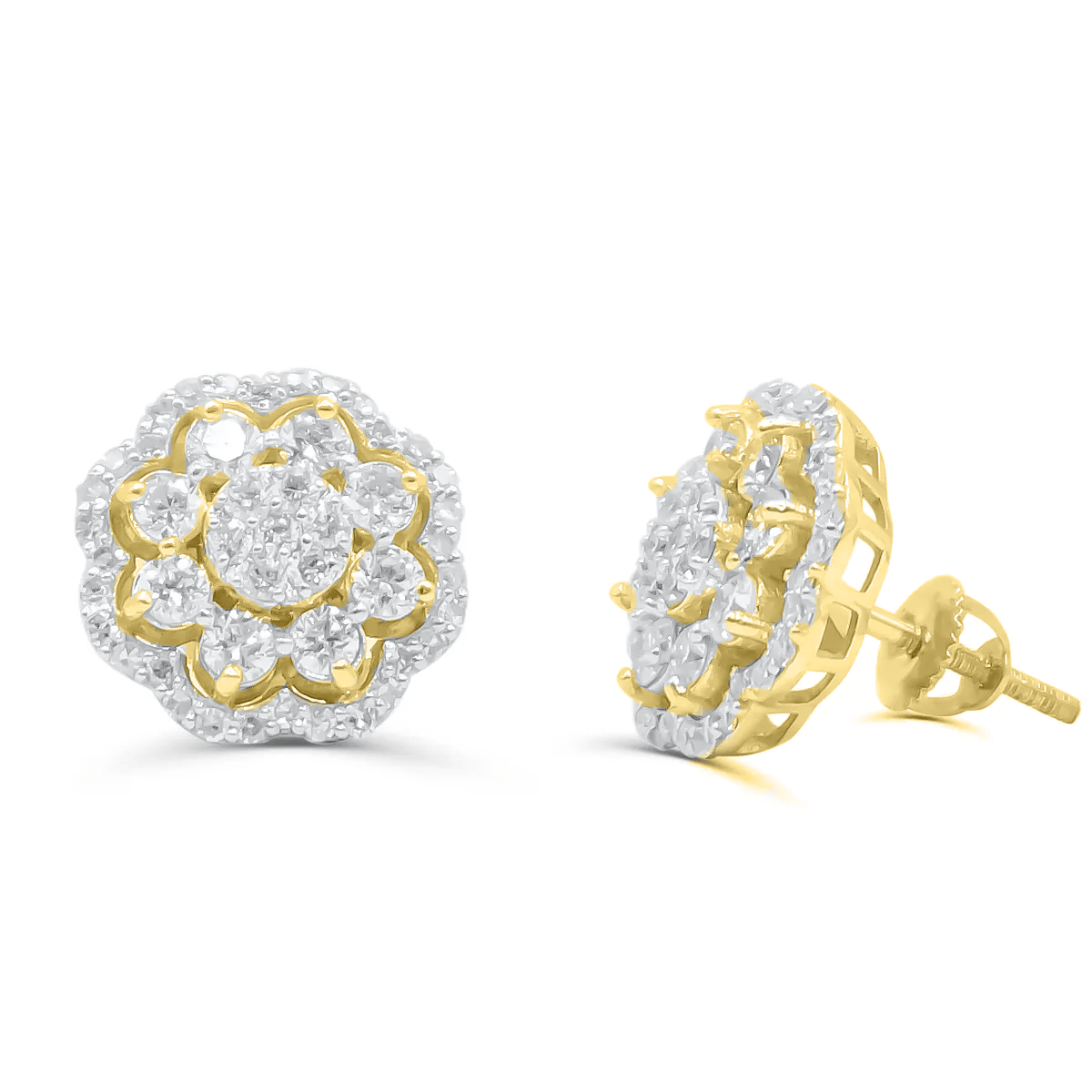 10K White Gold Diamond Earring