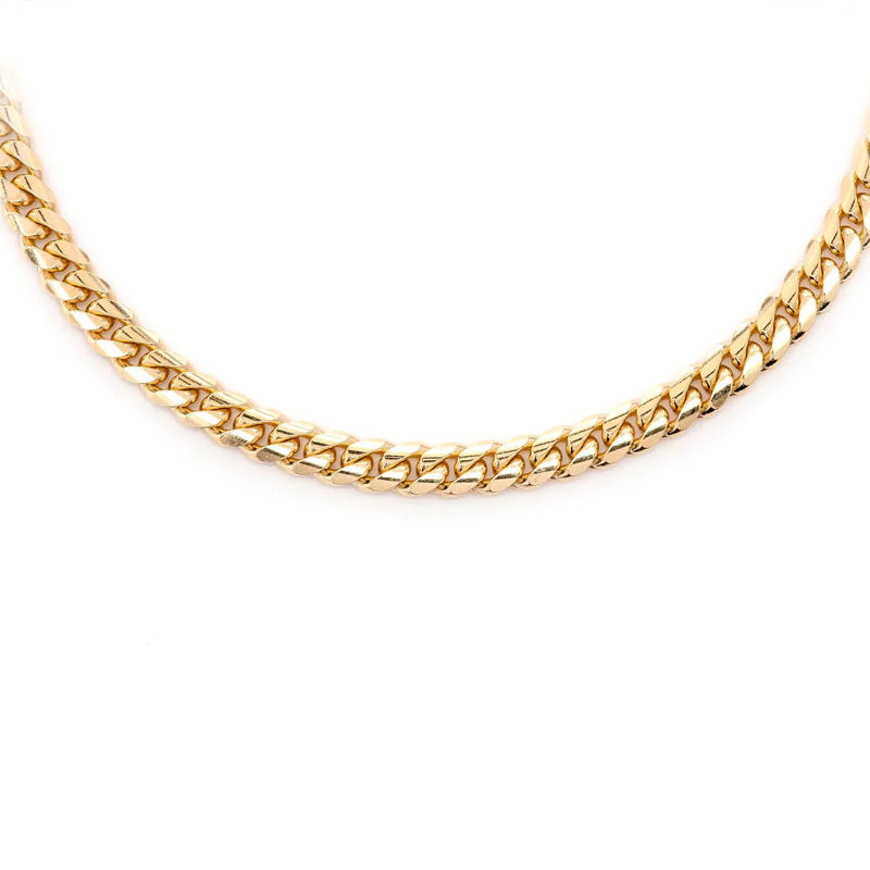 4mm 10K Solid Gold Miami Cuban Chain
