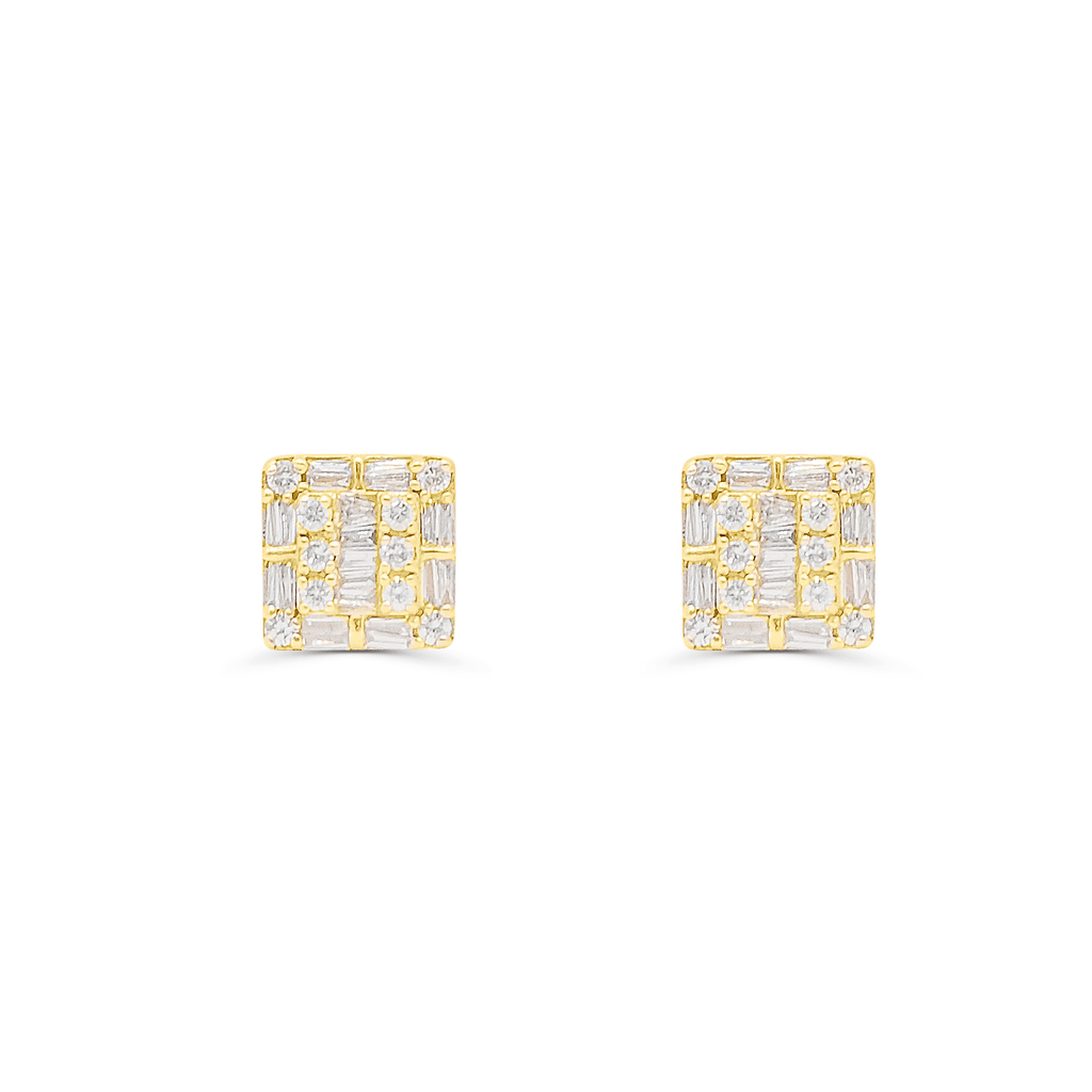 10K Yellow Gold Diamond Earring