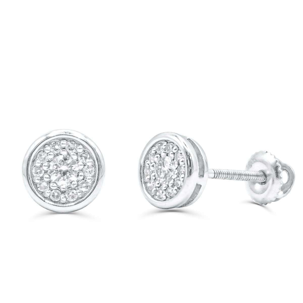 10K White Gold Diamond Earring