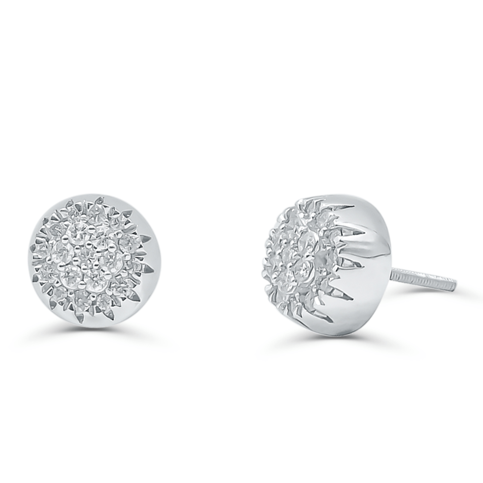 10K White Gold Diamond Earring