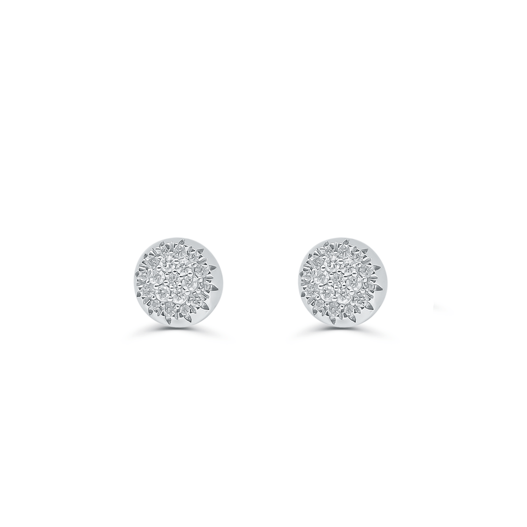 10K White Gold Diamond Earring