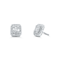 10K White  Gold Diamond Earring