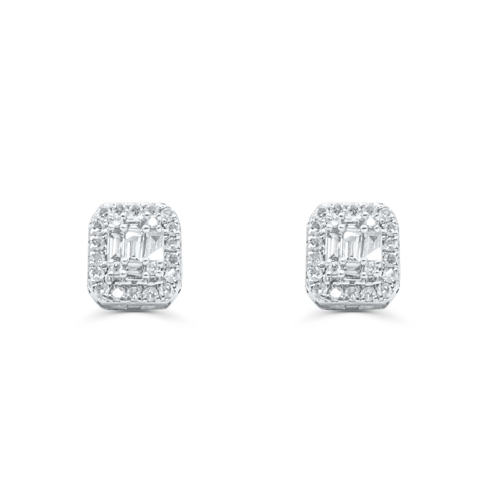 10K White  Gold Diamond Earring
