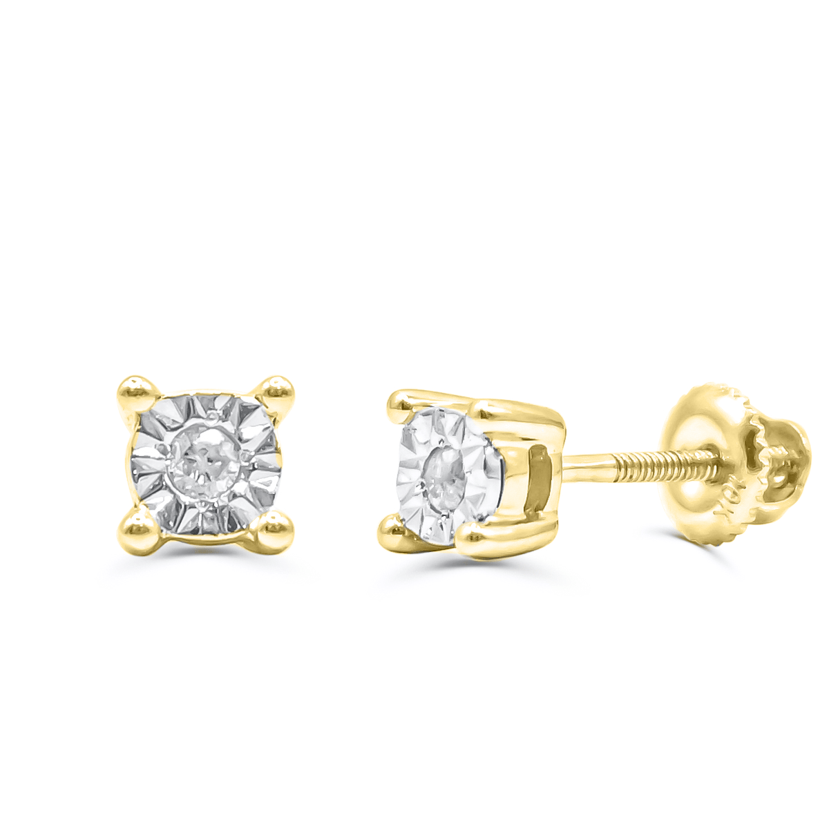 10K White Gold Diamond Earring