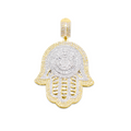 10K Gold Diamond Hamsa Pendant 3.00CT