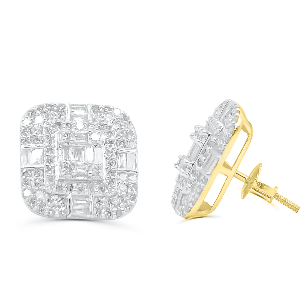 10K White Gold Diamond Earring