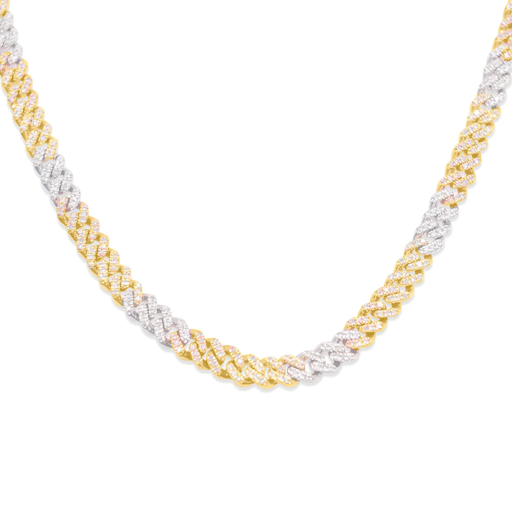 10K Multi Gold Diamond Cuban Link Chain