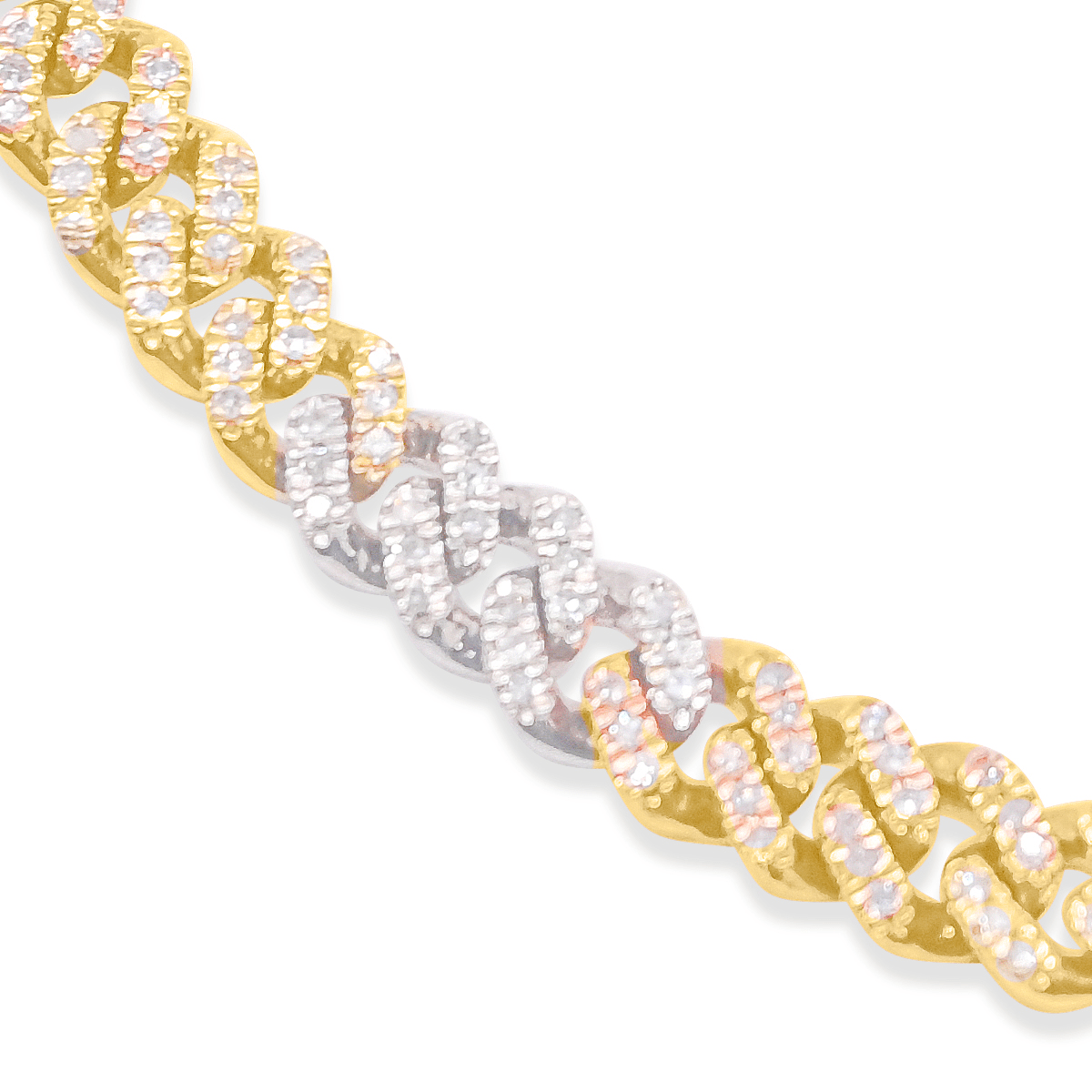 10K Multi Gold Diamond Cuban Link Chain