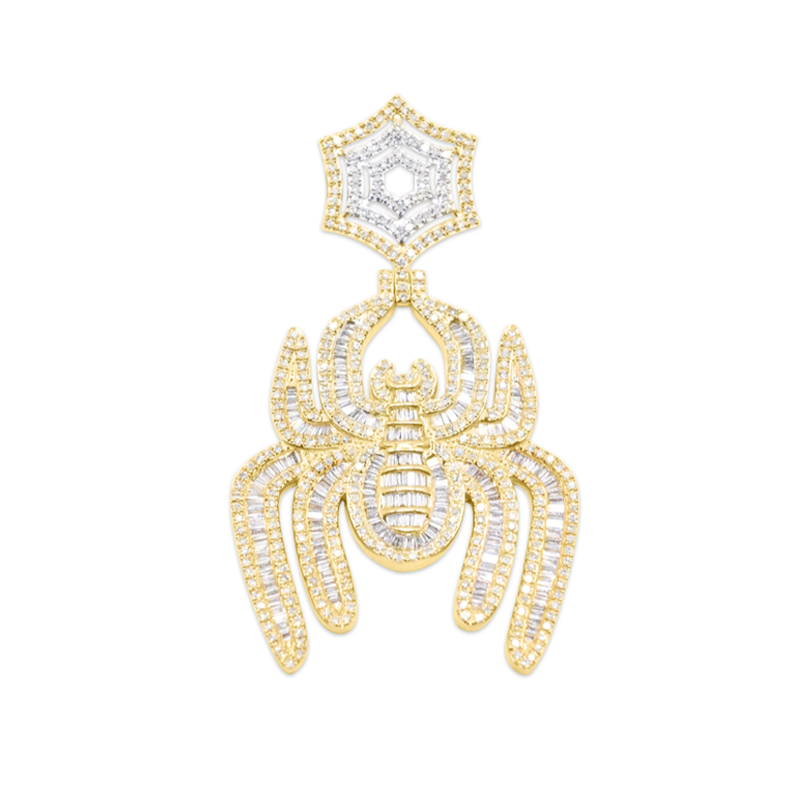 10K Spider Gold Diamond Pendant