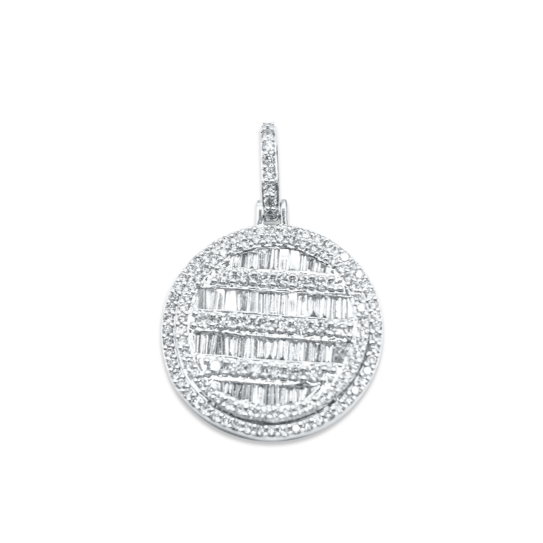10K White Gold Diamond Pendant 2.90CT