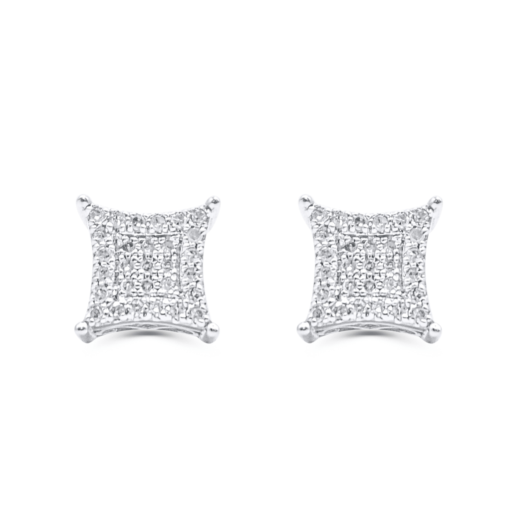 10K White Gold Diamond Earring