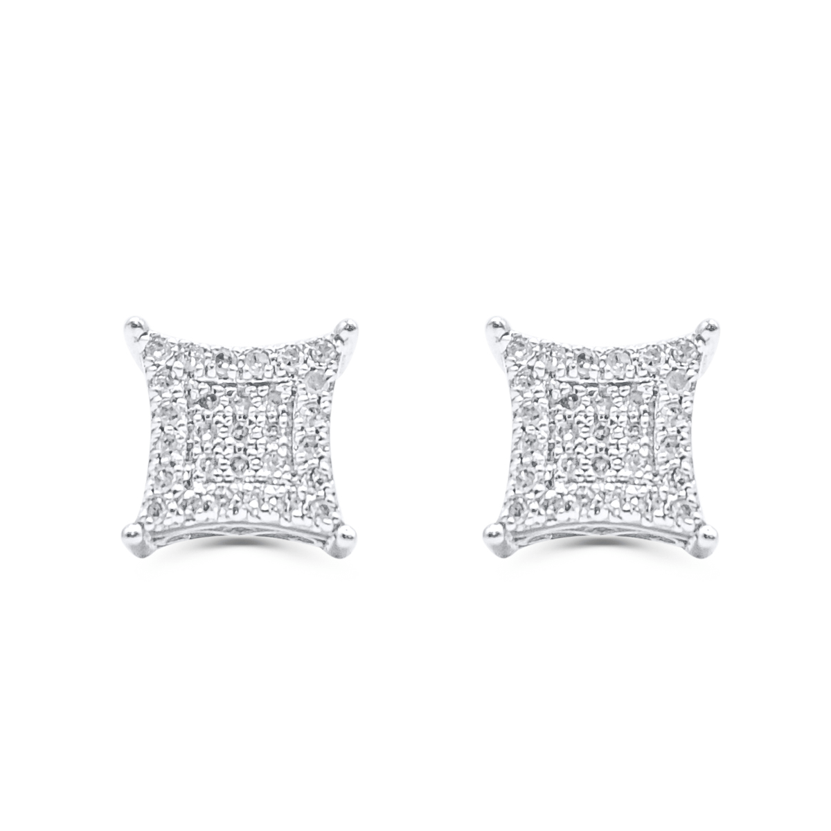 10K White Gold Diamond Earring
