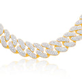 13.8mm 10K Gold Diamond Cuban Link Chain