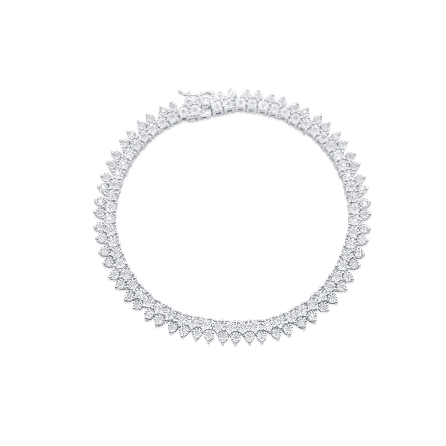 6mm 925 Sterling Silver Diamond Tennis Bracelet